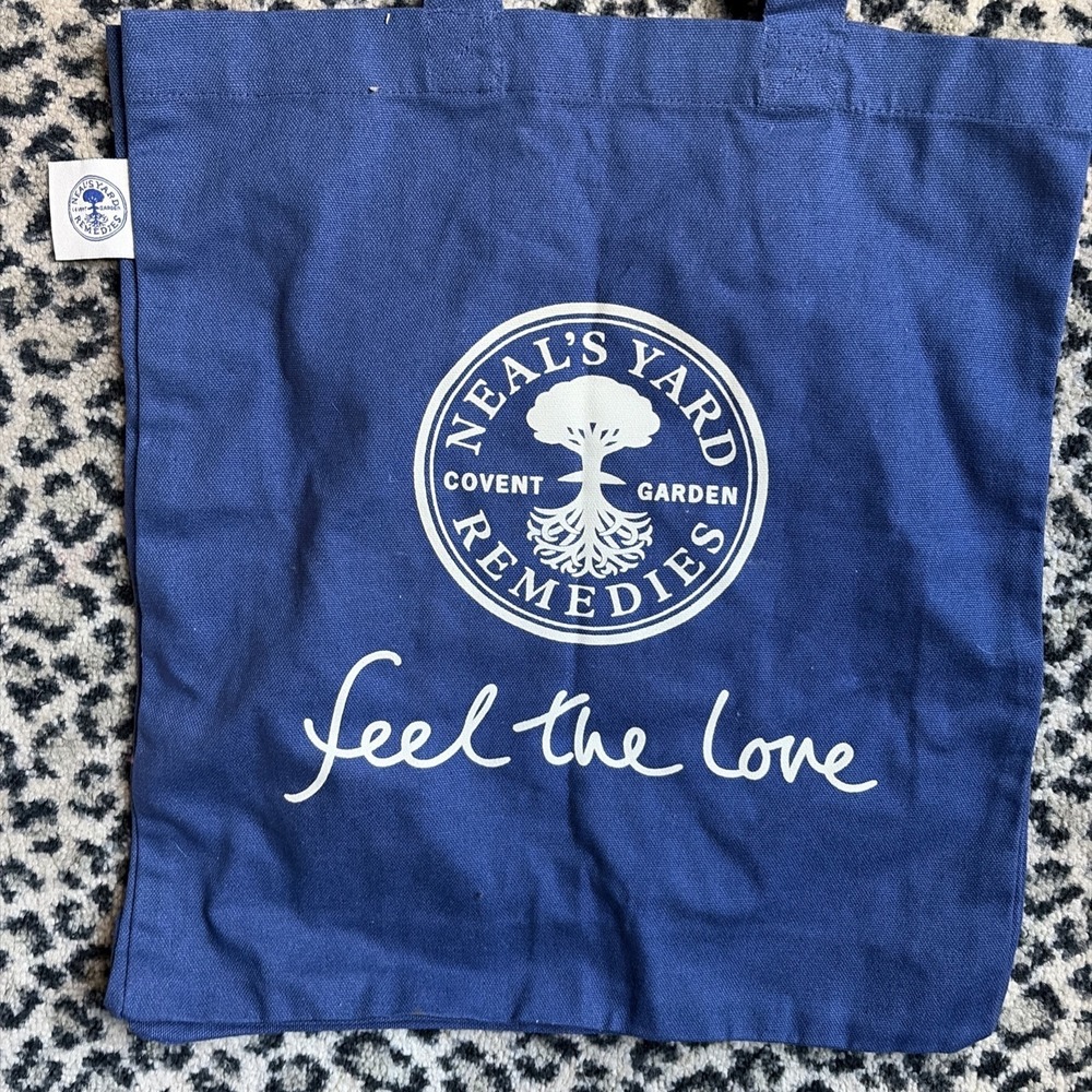Neal's Yard Remedies Organic Reuseable Cotton Tote Bag In Navy Blue View 5